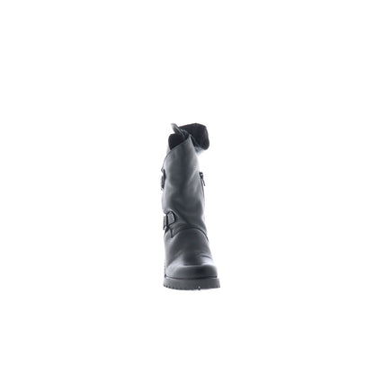 Bos. & Co. Irene Womens Black Leather Zipper Casual Dress Boots