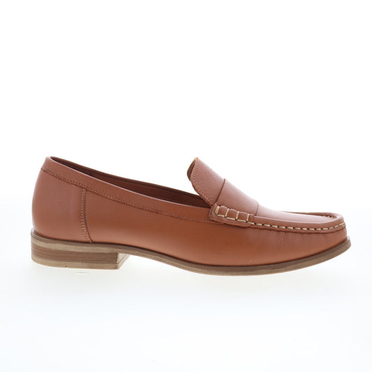 Miz Mooz Issy Womens Brown Leather Slip On Loafer Flats Shoes