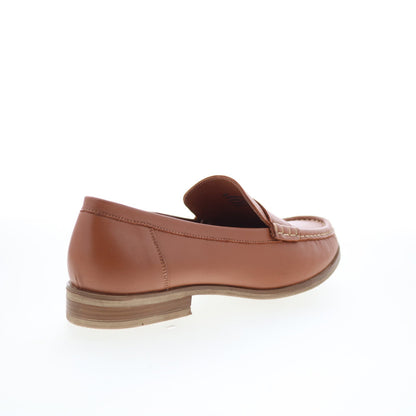 Miz Mooz Issy Womens Brown Leather Slip On Loafer Flats Shoes