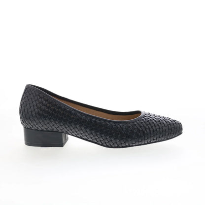 Trotters Jade T2269-001 Womens Black Leather Slip On Pumps Heels Shoes