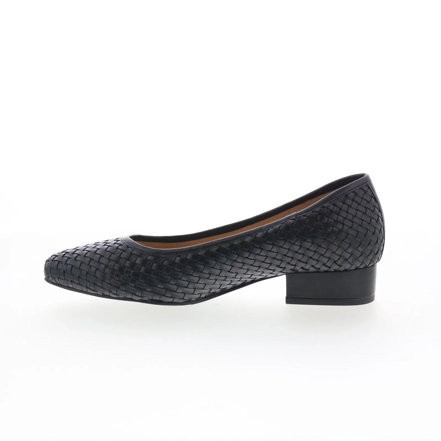 Trotters Jade T2269-001 Womens Black Leather Slip On Pumps Heels Shoes