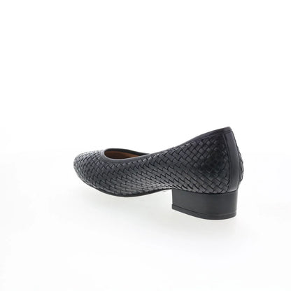 Trotters Jade T2269-001 Womens Black Leather Slip On Pumps Heels Shoes