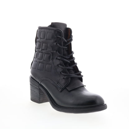 A.S. 98 Jalen Womens Black Leather Lace Up Ankle & Booties Boots