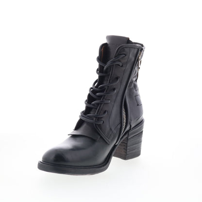A.S. 98 Jalen Womens Black Leather Lace Up Ankle & Booties Boots