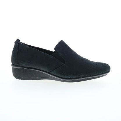 Revere Jamaica Womens Black Leather Slip On Loafer Flats Shoes