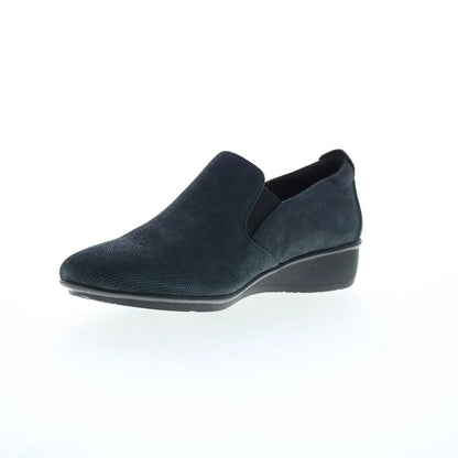 Revere Jamaica Womens Black Leather Slip On Loafer Flats Shoes