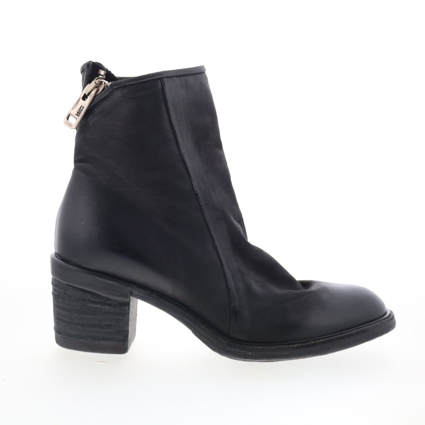 A.S. 98 Jase Womens Black Leather Zipper Ankle & Booties Boots