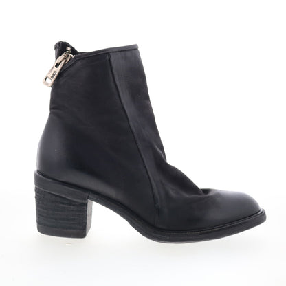 A.S. 98 Jase Womens Black Leather Zipper Ankle & Booties Boots