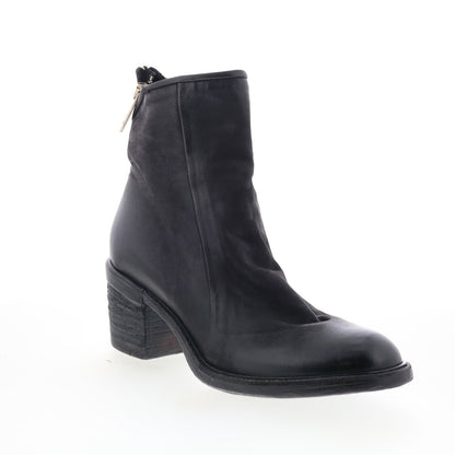 A.S. 98 Jase Womens Black Leather Zipper Ankle & Booties Boots