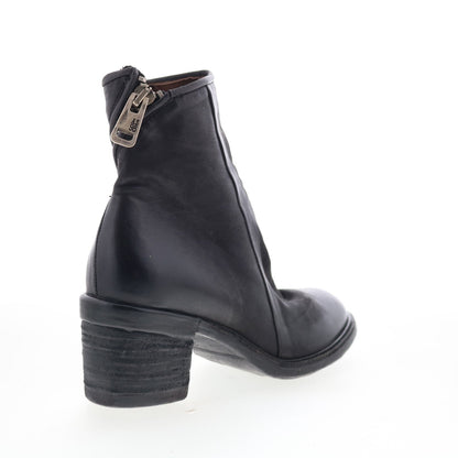 A.S. 98 Jase Womens Black Leather Zipper Ankle & Booties Boots