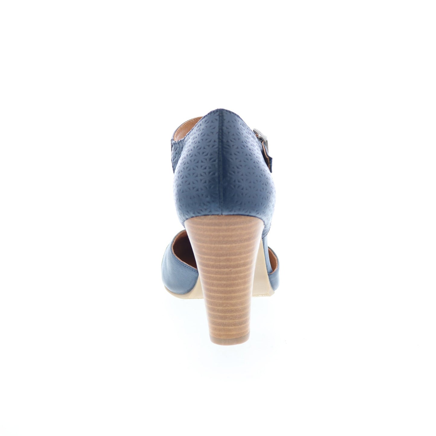 Miz Mooz Jay-EU Womens Blue Leather Hook & Loop Strap Heels Shoes