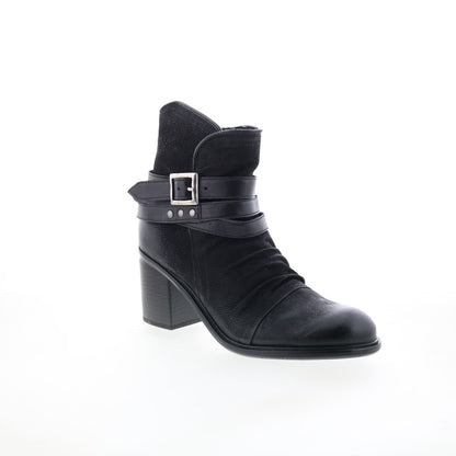 Miz Mooz Jaycee Womens Black Leather Zipper Ankle & Booties Boots