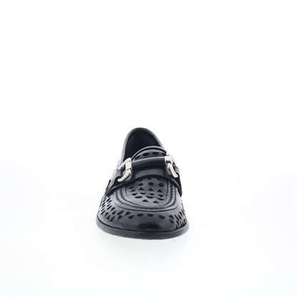 A.S. 98 Jorge Womens Black Leather Slip On Loafer Flats Shoes