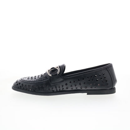 A.S. 98 Jorge Womens Black Leather Slip On Loafer Flats Shoes
