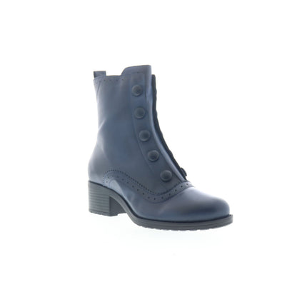Miz Mooz Jozie Womens Blue Leather Zipper Ankle & Booties Boots