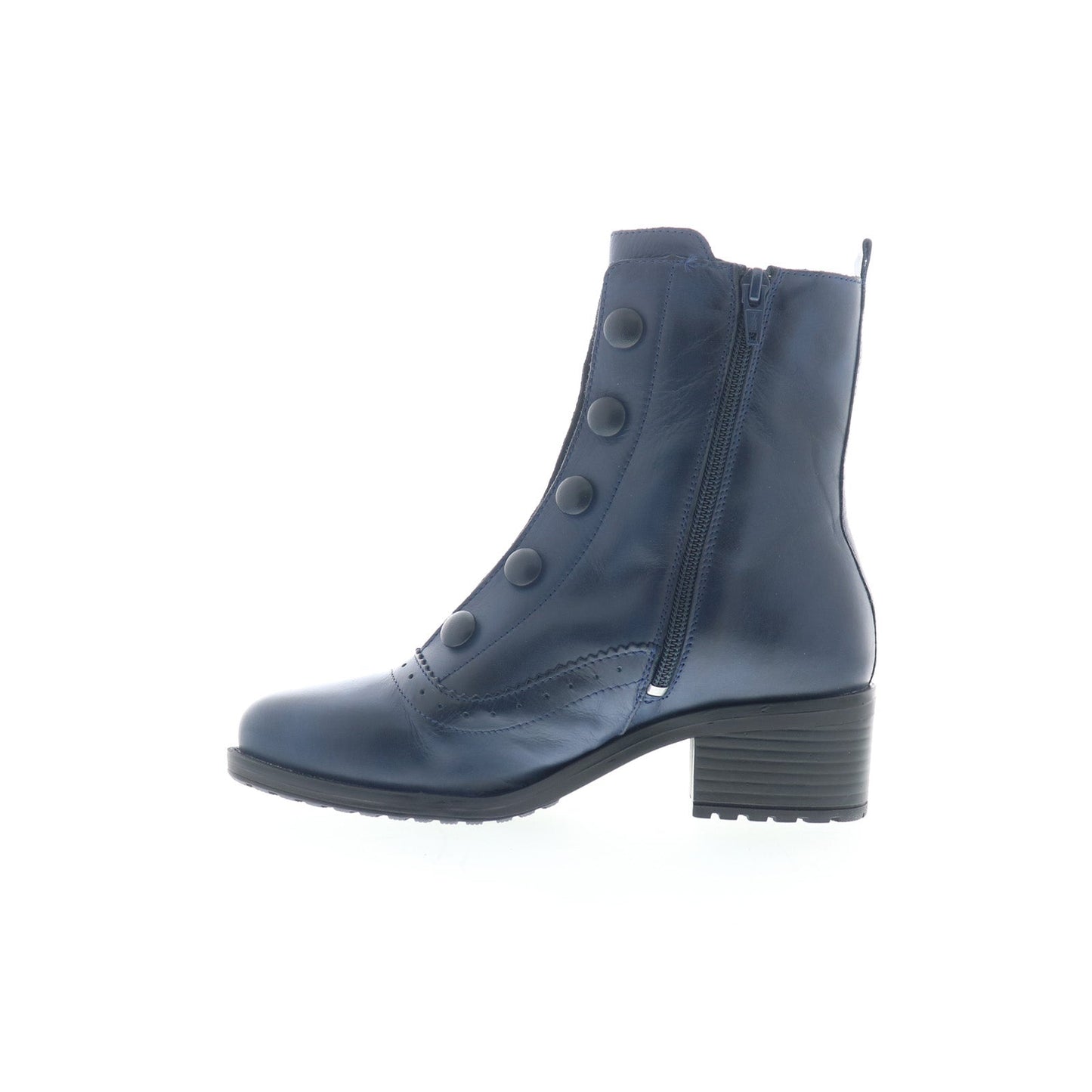 Miz Mooz Jozie Womens Blue Leather Zipper Ankle & Booties Boots
