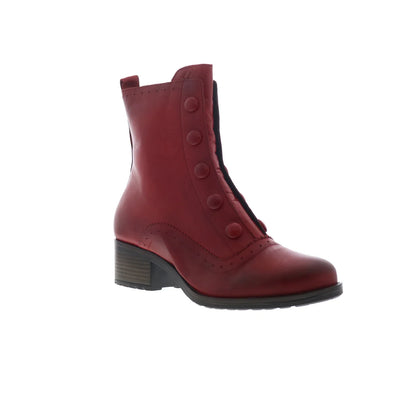 Miz Mooz Jozie Womens Red Leather Zipper Ankle & Booties Boots