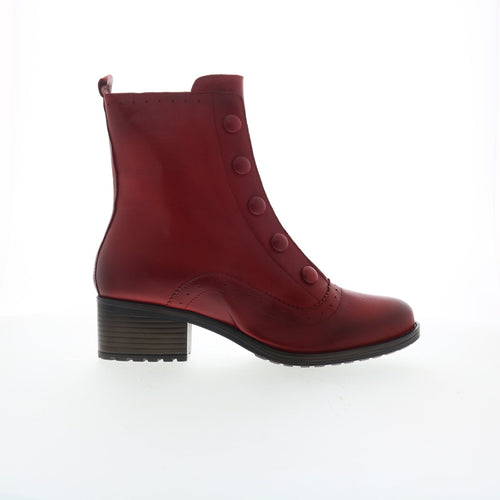 Miz Mooz Jozie Womens Red Leather Zipper Ankle & Booties Boots