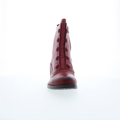 Miz Mooz Jozie Womens Red Leather Zipper Ankle & Booties Boots