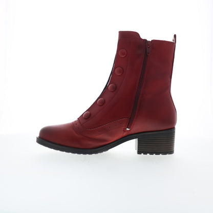 Miz Mooz Jozie Womens Red Leather Zipper Ankle & Booties Boots