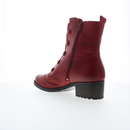 Miz Mooz Jozie Womens Red Leather Zipper Ankle & Booties Boots