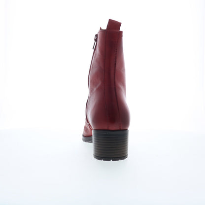 Miz Mooz Jozie Womens Red Leather Zipper Ankle & Booties Boots