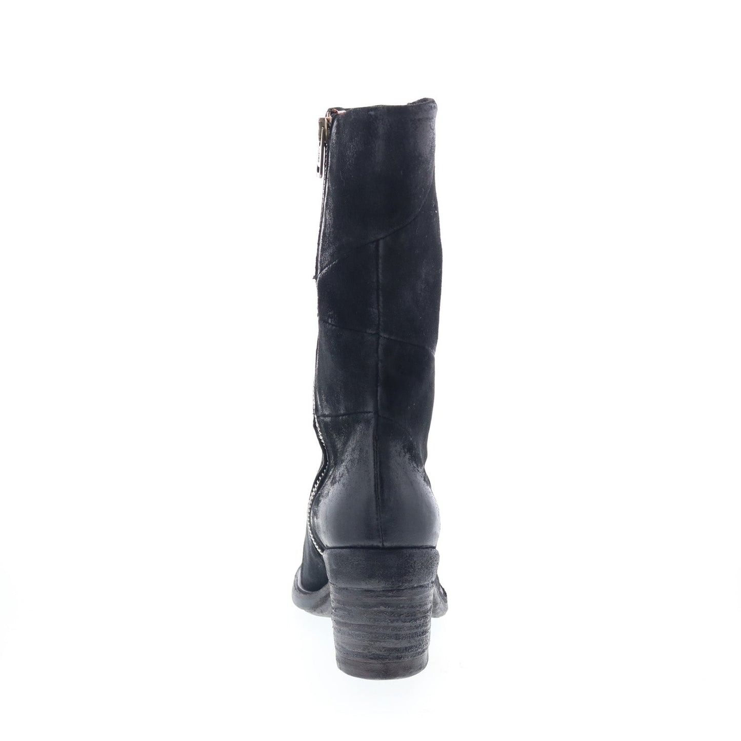 A.S. 98 Justin Womens Black Suede Zipper Casual Dress Boots