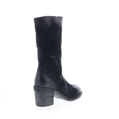 A.S. 98 Justin Womens Black Suede Zipper Casual Dress Boots