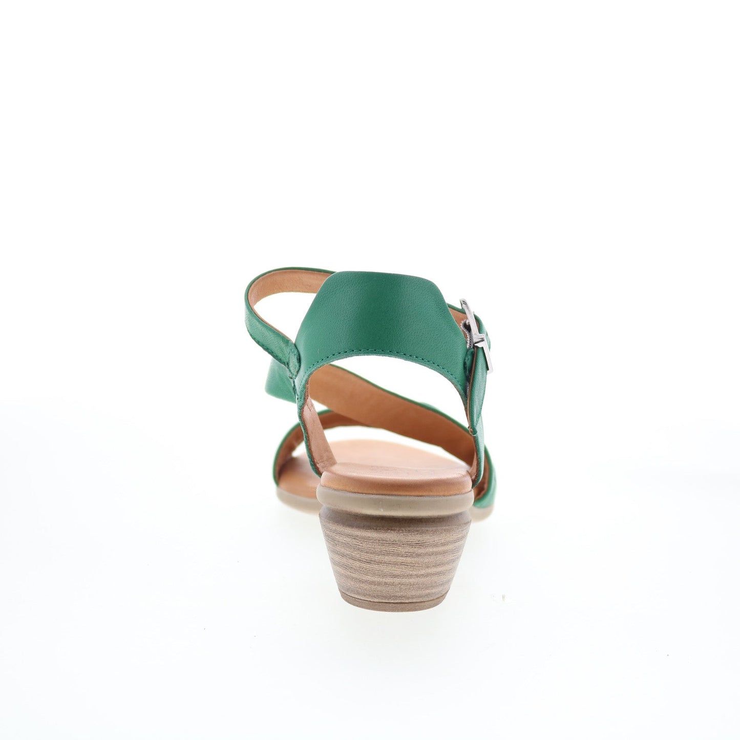 Miz Mooz Kailee Womens Green Leather Hook & Loop Heeled Sandals Shoes
