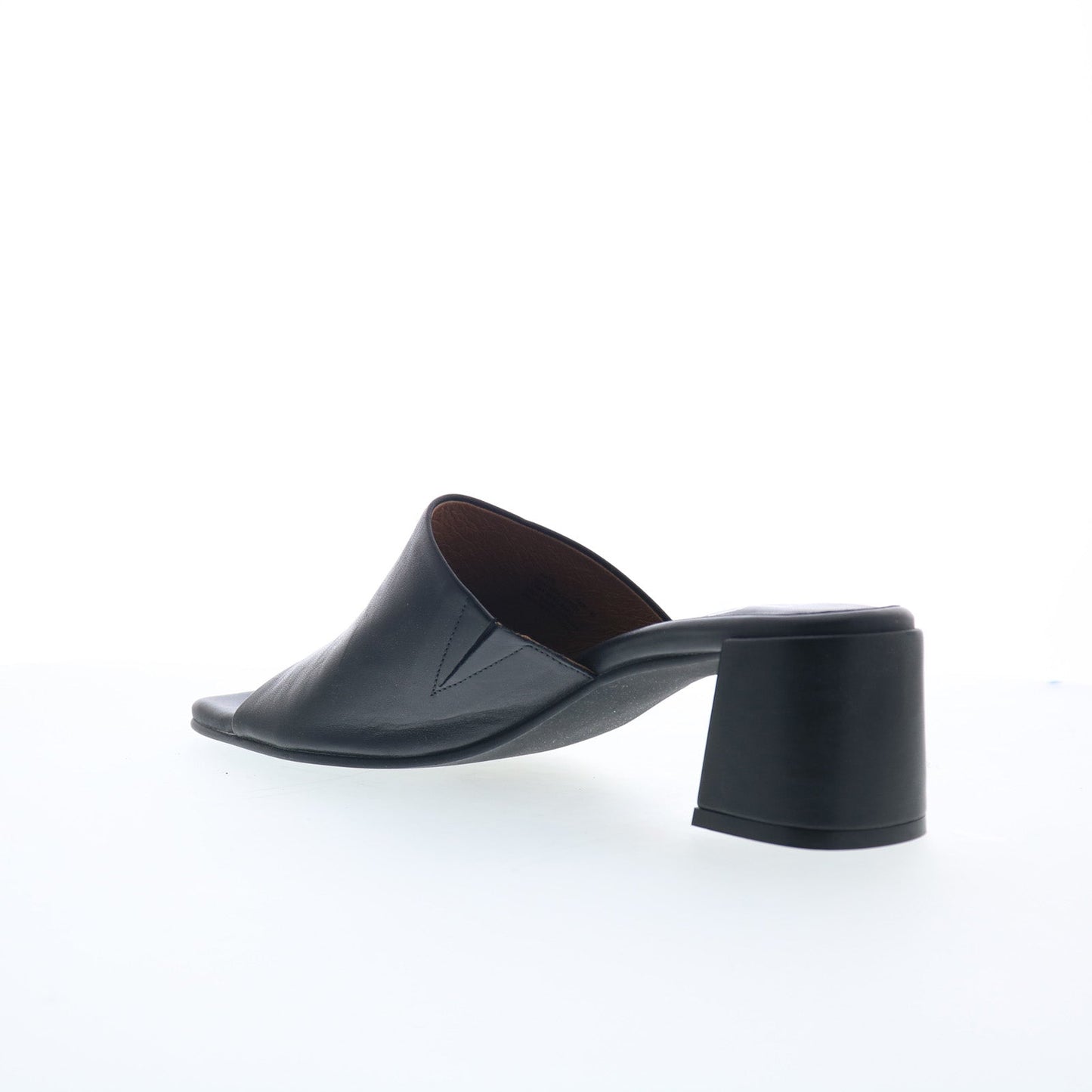 Miz Mooz Kaye Womens Black Leather Slip On Heeled Sandals Shoes