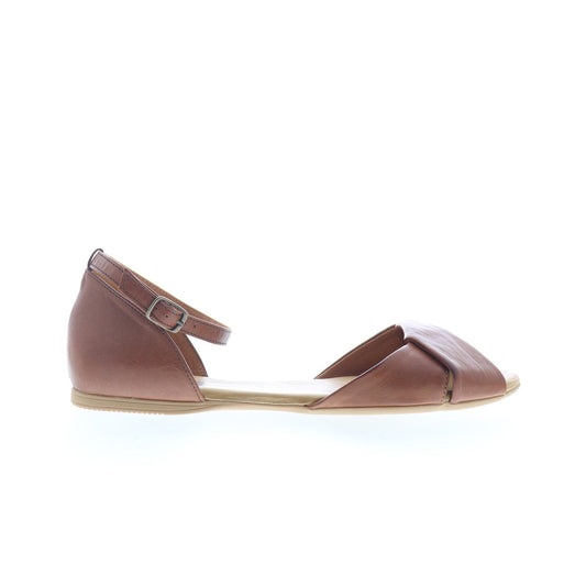 Miz Mooz Kendria Womens Brown Leather Hook & Loop Strap Sandals Shoes