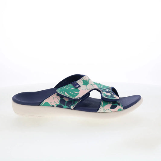 Spenco Kholo 2 Luau SP1027NVY Womens Blue Synthetic Strap Slides Sandals Shoes
