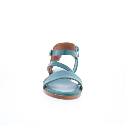 Miz Mooz Landyn Womens Blue Leather Hook & Loop Strap Sandals Shoes