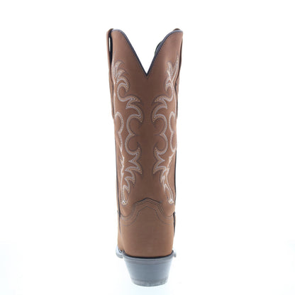 Jama Old West Snip Toe LF2004 Womens Brown Leather Slip On Western Boots