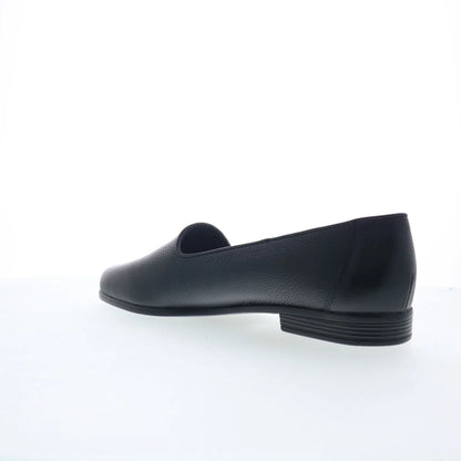 Trotters Liz Tumbled T1807-001 Womens Black Leather Loafer Flats Shoes