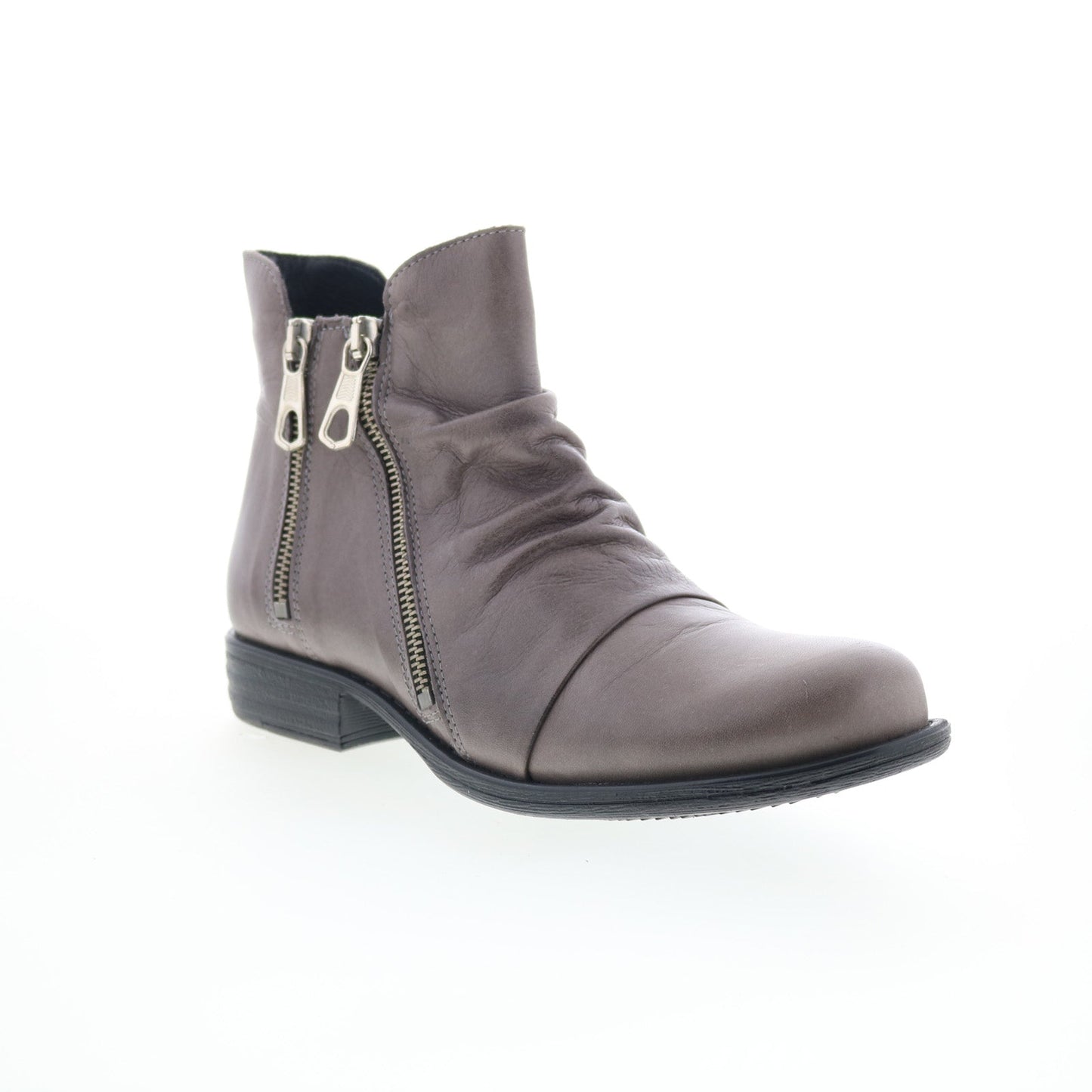 Miz Mooz Logic-EU Womens Gray Leather Zipper Ankle & Booties Boots