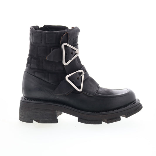 A.S. 98 Loman Womens Black Leather Zipper Casual Dress Boots