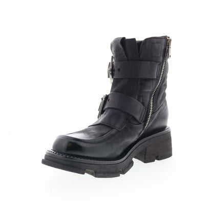A.S. 98 Loman Womens Black Leather Zipper Casual Dress Boots
