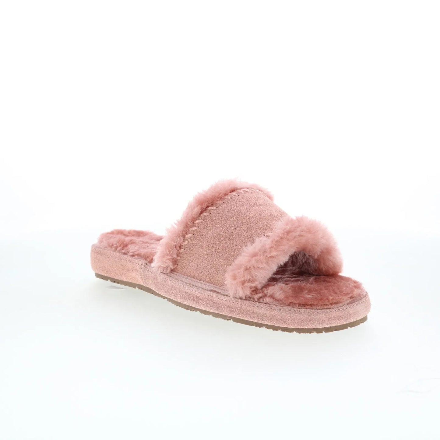 Minnetonka Loni 40993 Womens Pink Suede Slip On Slides Slippers Shoes