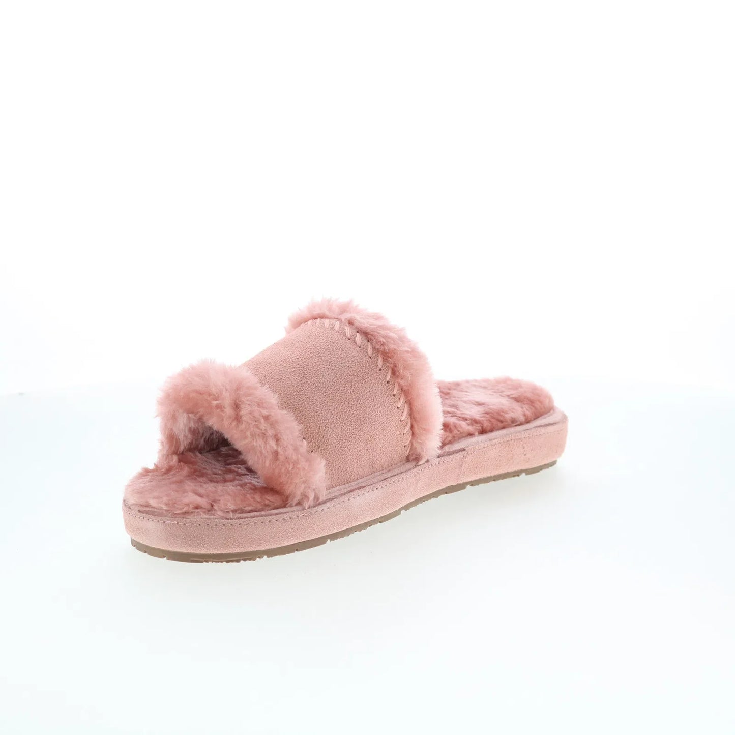 Minnetonka Loni 40993 Womens Pink Suede Slip On Slides Slippers Shoes