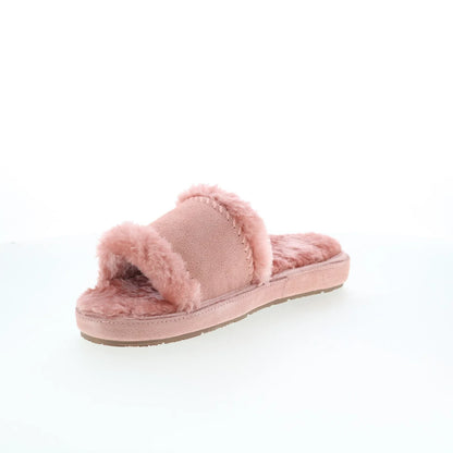 Minnetonka Loni 40993 Womens Pink Suede Slip On Slides Slippers Shoes