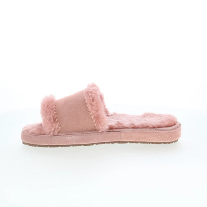 Minnetonka Loni 40993 Womens Pink Suede Slip On Slides Slippers Shoes