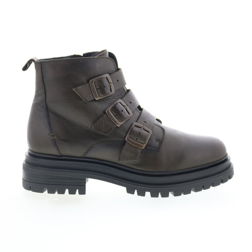 Miz Mooz Lorra Womens Green Leather Zipper Casual Dress Boots