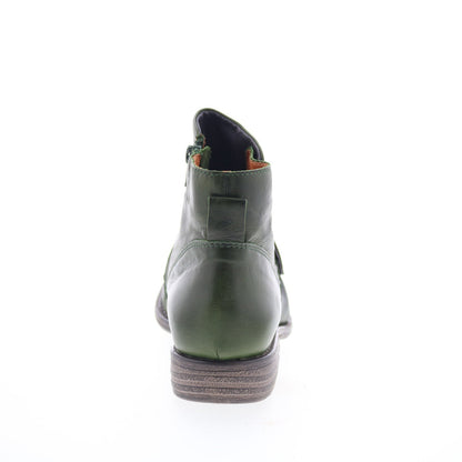 Miz Mooz Lowe-EU Womens Green Leather Zipper Ankle & Booties Boots