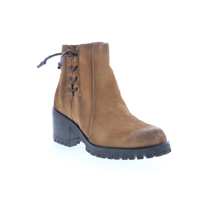 Miz Mooz Maiden Womens Brown Suede Zipper Ankle & Booties Boots