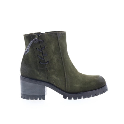 Miz Mooz Maiden Womens Green Suede Zipper Ankle & Booties Boots