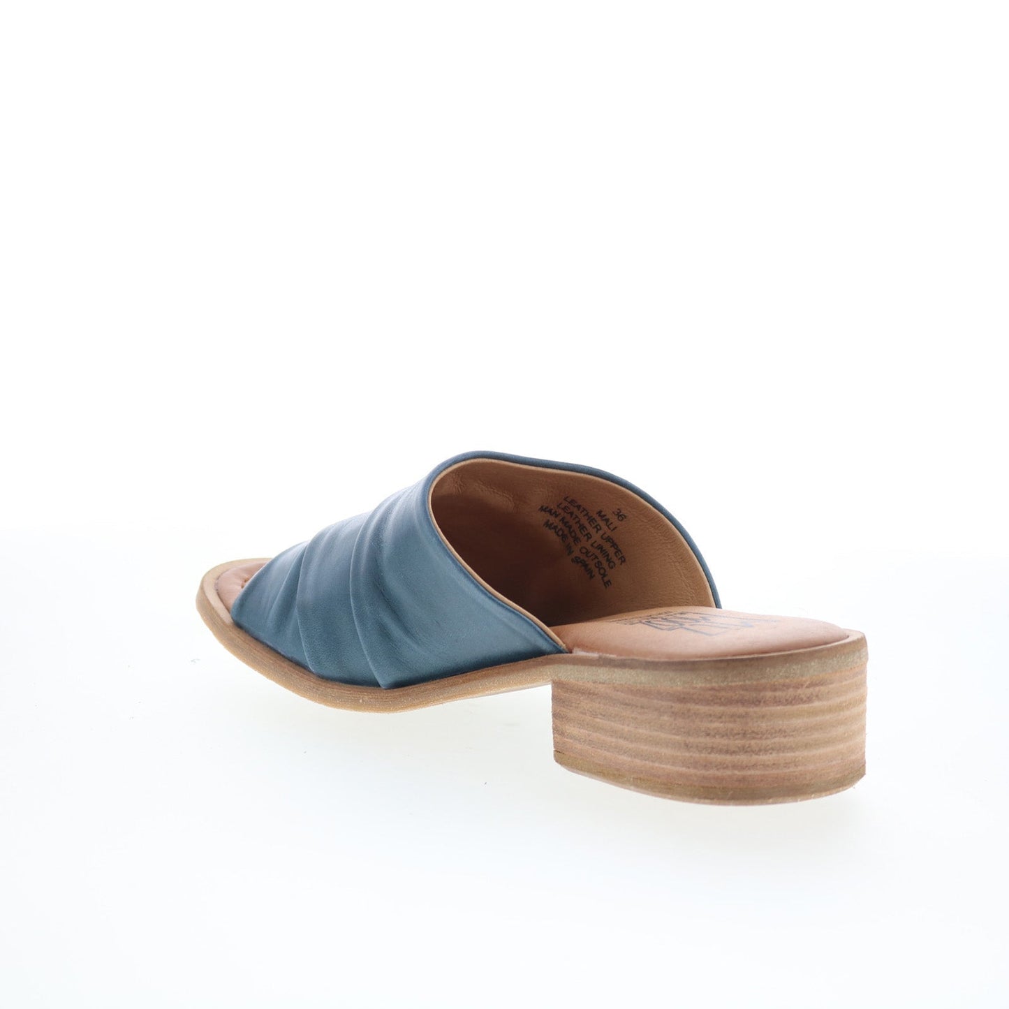 Miz Mooz Mali Womens Blue Leather Slip On Slides Sandals Shoes