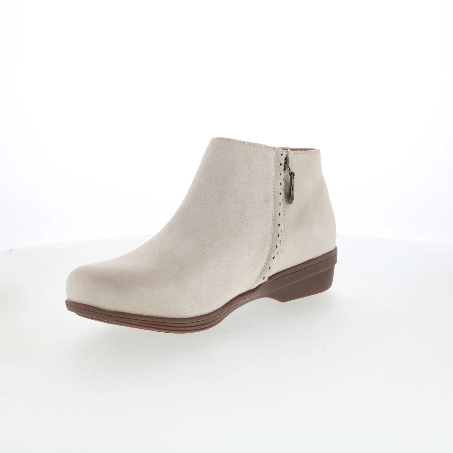 Spenco Manor Boot SP1045CRM Womens Beige Suede Zipper Ankle & Booties Boots