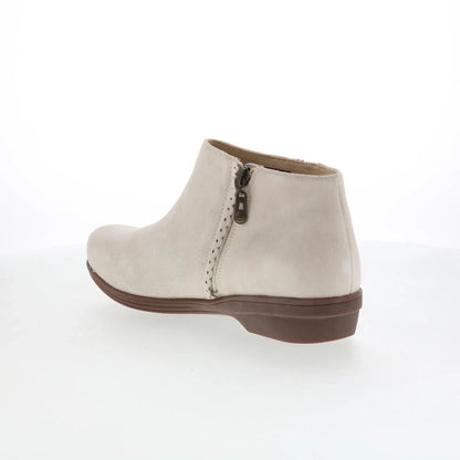 Spenco Manor Boot SP1045CRM Womens Beige Suede Zipper Ankle & Booties Boots