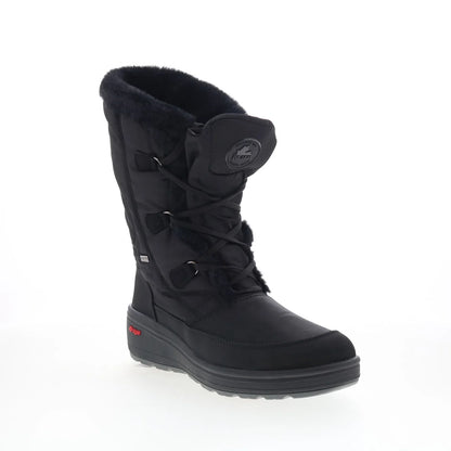 Pajar Marcie 78178 Womens Black Canvas Lace Up Mid Calf Boots